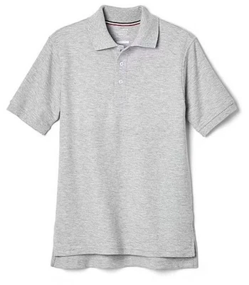 French Toast Little & Big Kid Boys Short Sleeve Boxy Fit Polo Shirt Heather Grey - Image 1 of 4