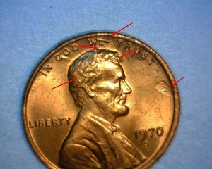 1970 S LINCOLN CENT DEFECTIVE PLANCHET 🌟LAMINATED OBVERSE🌟RARE FOR THE DATE🌟 - Picture 1 of 5