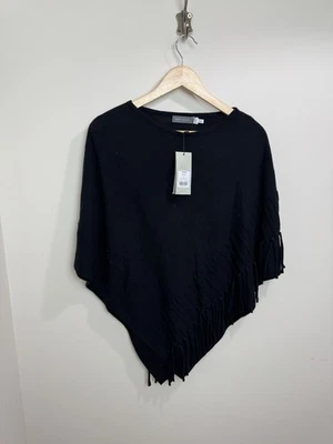 Poncho con flecos negro terciopelo como nuevo con etiquetas Foto 1 de 4