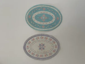 Fisher Price Loving Family Dollhouse Accessories Rugs Mats Blue Purple Lot - Picture 1 of 1