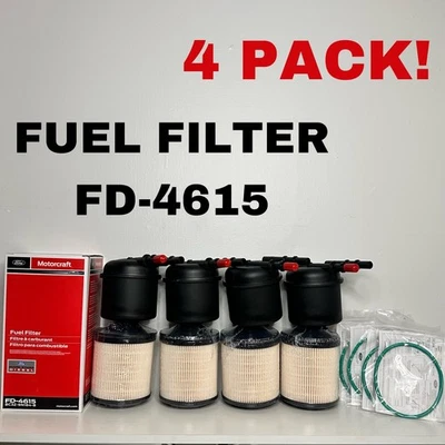 4 Pack Genuine Motorcraft FD4615 Diesel Fuel Filter Ford F-250 Super F-350 6.7L - Image 1 of 4