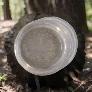 Moneta argento 1 marco, Impero 1878 J (più rara) / quasi ss (incapsulata) - Foto 1 di 3