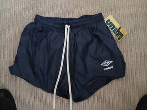 Vintage 80's Umbro Navy Nylon Athletic Football Futbol Soccer Shorts Medium NWT - Picture 1 of 3