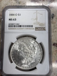 1884 O Morgan Silver Dollar NGC MS-63 - Picture 1 of 2