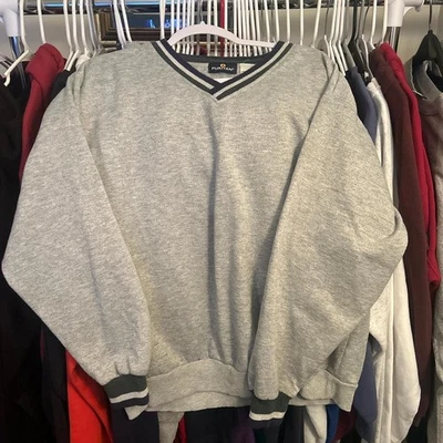 Vintage Puritan, Men's Grey, Navy and Green Pullover Jumper - Image 1 of 3