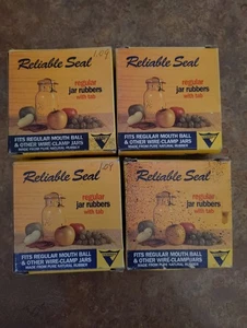 4 Boxes Viceroy Reliable Seal Regular Jar Rubbers With Tab  (48 pieces) NOS - Picture 1 of 3