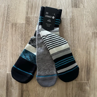 Calcetines informales Stance a rayas con movimiento audaz 3 pares niños talla L 3 - 5,5 años negros Foto 1 de 4