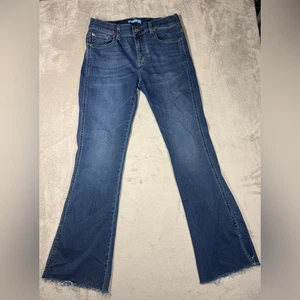 7 For All Mankind Tailorless Bair Duchess Side Slit Bootcut Blue Jeans Size 30 - Picture 1 of 16
