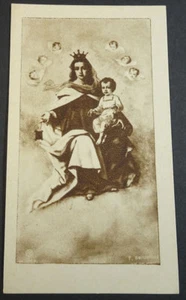 ALTE SELIGE UNSERE DAME VOM BERGE KARMEL HEILIGE KARTE ANDACHTSBILD SANTINI CC2110 - Bild 1 von 1