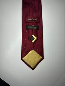 DONALD TRUMP Red Necktie Mens 100% Silk Floral Tie Flowers 59” X 4” - Picture 1 of 7