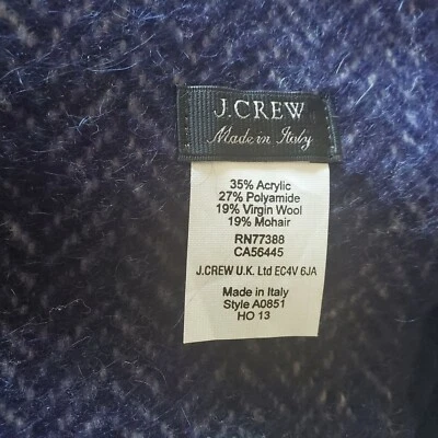 J Crew Wool Blend Scarf Made In Italy 63 X 13 Foto 1 de 3