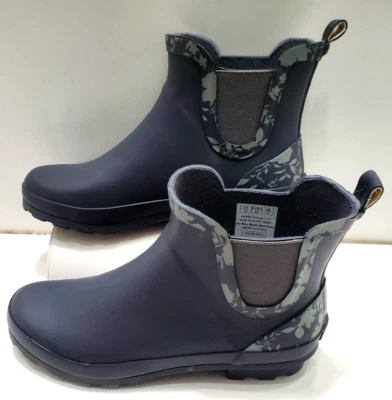 Laura Ashley Ladies Mid Cut Ankle Height Rubber Rain Boots, Lightweight NEW - Image 1 of 4