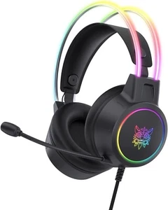 Gaming Headset with Mic, 3.5mm Lightweight Headphones with RGB Aluminum Frame - Picture 1 of 5