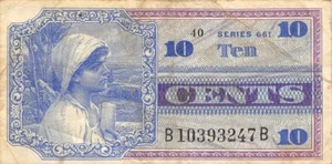 USA / MPC 10 Cents 1966 Series 661 Plate # 40 Circulated Banknote ZD - Picture 1 of 2