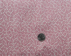 M138 Vintage blass Himbeerrose rosa Calico Wamsutta Blätter Baumwolle Stoff 34" - Bild 1 von 1