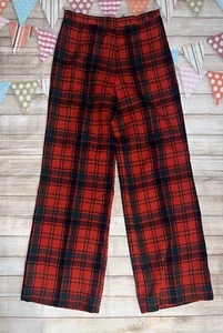 PANTALONES LARGOS LANZ Vintage TALLA 11 ROJO Y NEGRO A CUADROS Lana - Imagen 1 de 3