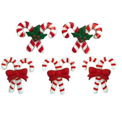 Peppermint Pairs 4827 - Buttons Galore - Christmas Candy Canes - Craft Sew Scrap - Image 1 of 2
