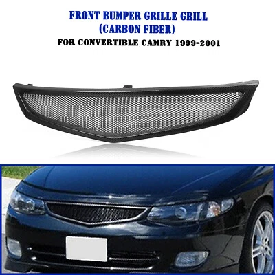 1x Carbon Fiber Car Front Bumper Grille For Toyota Camry Solara 2 Door 1999-2001 - Imagem 1 de 4