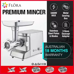 Flora Max 3400W Electric Meat Mincer Sausage Filler Stuffer Kibbeh Maker Machine - Picture 1 of 14