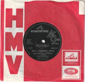 LOUIS ARMSTRONG - What A Wonderful World (1968) EX- copy HMV label POP 1615 - Picture 1 of 2