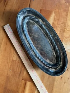 Antique 1900s Forbes Silver Plate Co. Quadruple Silver Oval Bread Tray Dish 12"L - Picture 1 of 4