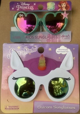 Unicorn & Little Mermaid Sunglasses Sun-Staches 100% UV Protection - Image 1 of 2