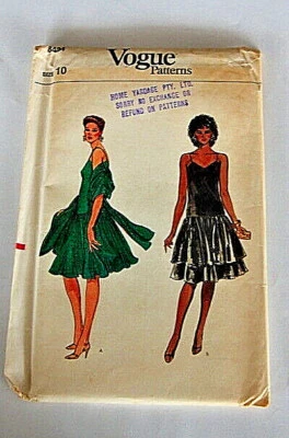 Vintage Vogue Pattern No. 8494 Misses Dress and Shawl Size 10 Uncut - Image 1 of 4