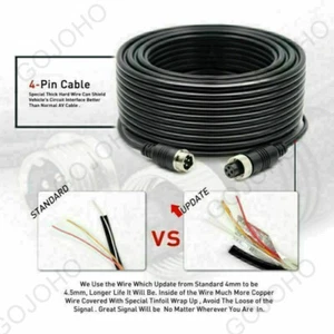 4Pin 5M 10M Reversing Video Extension Cable For Truck Rear View Reverse Camera - Picture 1 of 12