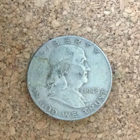 1948 D  Circ.  Franklin Half Dollar 90 % Silver US Coin FH2904 FREE SHIPPING Cover