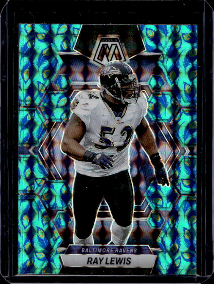 2023 Panini Mosaic Ray Lewis Peacock Choice Prizm SSP #17 Baltimore Ravens