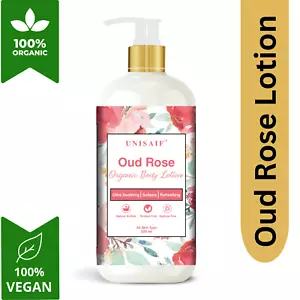 Unisaif Oud Rose Organic Body Lotion Moisturizing Lotion with Pump 300ML - Picture 1 of 10
