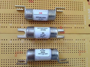2A 415V A1 HRC Bolted Tag Fuse 80kA GG BS88 OFFNA1GG2 Multi Qty - Picture 1 of 2