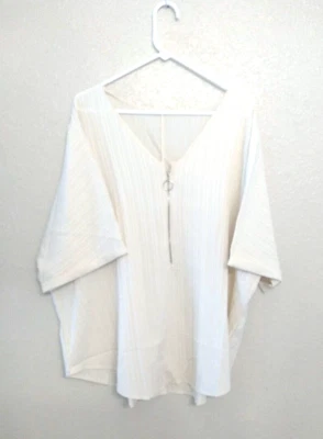 Plus Size 7XL Women Casual Loose zipper Blouse Ladies Fashion Raglan sleeves - Image 1 of 4