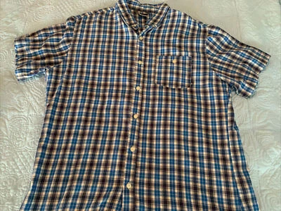Nike 6.0 Mens Blue Gray White Check Casual Button Skate Shirt XL  Free Shipping! - Image 1 of 4