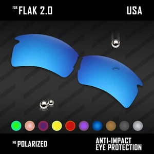 Anti Scratch Polarized Replacement Lenses for-Oakley Flak 2.0 OO9295 Options - Picture 1 of 30