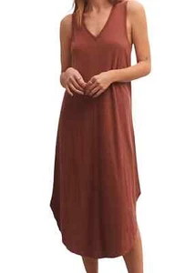 Z Supply The Reverie Slub Dress Dark Rosewood  - Picture 1 of 5