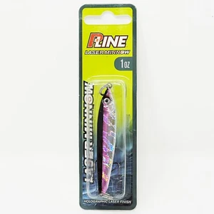 NEW P-Line Laser Minnow 1 oz. Sinking Fishing Lure in Black Pink & Silver - Picture 1 of 5