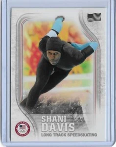 2018 TOPPS OLYMPICS SHANI DAVIS SPEEDSKATING FLAG PARALLEL CARD US-42 ~ /99 - Picture 1 of 2