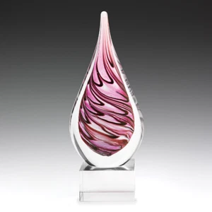 ART GLASS REMEDY TROPHY AWARD CORPORATE FREE ENGRAVING PERSONALISED 240MM - Picture 1 of 1