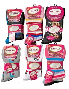 6 Paar sanfte Damensocken lockerer Griff Baumwolle nicht elastisch Diabetiker 4-7 - Bild 1 von 3