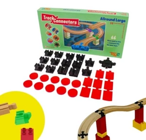 Wooden Train Track Accessories Toy2 Track Connectors, Allround Large - Picture 1 of 3