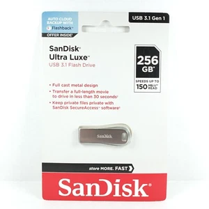 SanDisk Ultra Luxe USB 3.1 256GB Flash Drive SDCZ74-256G-A46 New - Afbeelding 1 van 2