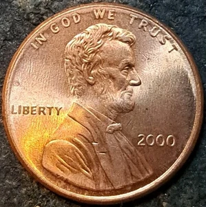 Centavo conmemorativo Lincoln Broadstrike ~ 2000 P 1C ~ Centavo error como nuevo - Imagen 1 de 2