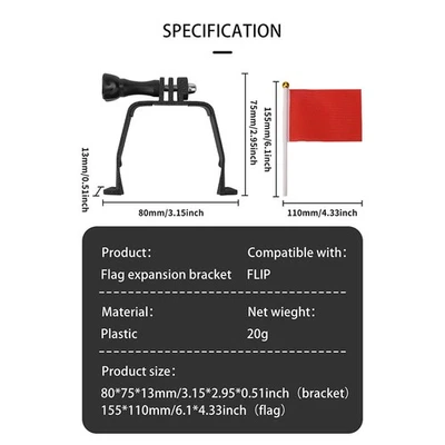 Flag Expansion Bracket Small Color Flag Fixed Up Mount for DJI FLIP Drone Parts - Image 1 of 4