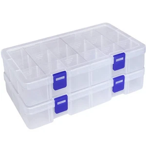 Plastic Organizer Container Storage Box Adjustable Divider Removable Grid Com... - Picture 1 of 7