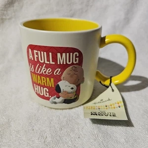 Peanuts Coffee Cup Mug Charlie Brown Snoopy A full Mug is like a warm hug Movie - Picture 1 of 5