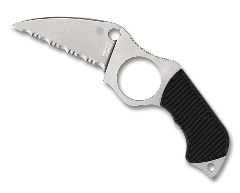 Spyderco Swick 5 Large 2.73" Black G-10 Serrated Fixed Blade Pocket Knife FB14S5 - Image 1 of 1