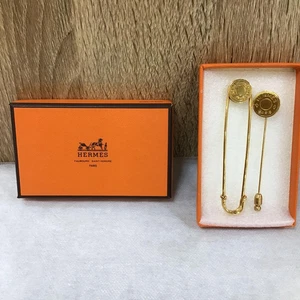 Hermes Brosche Anstecknadel Serie Gold Hardware Unisex breit gebraucht mit Box - Bild 1 von 5