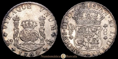 Carlos III 8 Reales (26,75 gramosg) 1765 MEXICO MF CAL-1088 EBC - Image 1 of 3