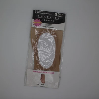 Paquete de 3 pares de calcetines forrados para pies Chatties talla 5-9 beige sin mostrar comodidad Foto 1 de 4